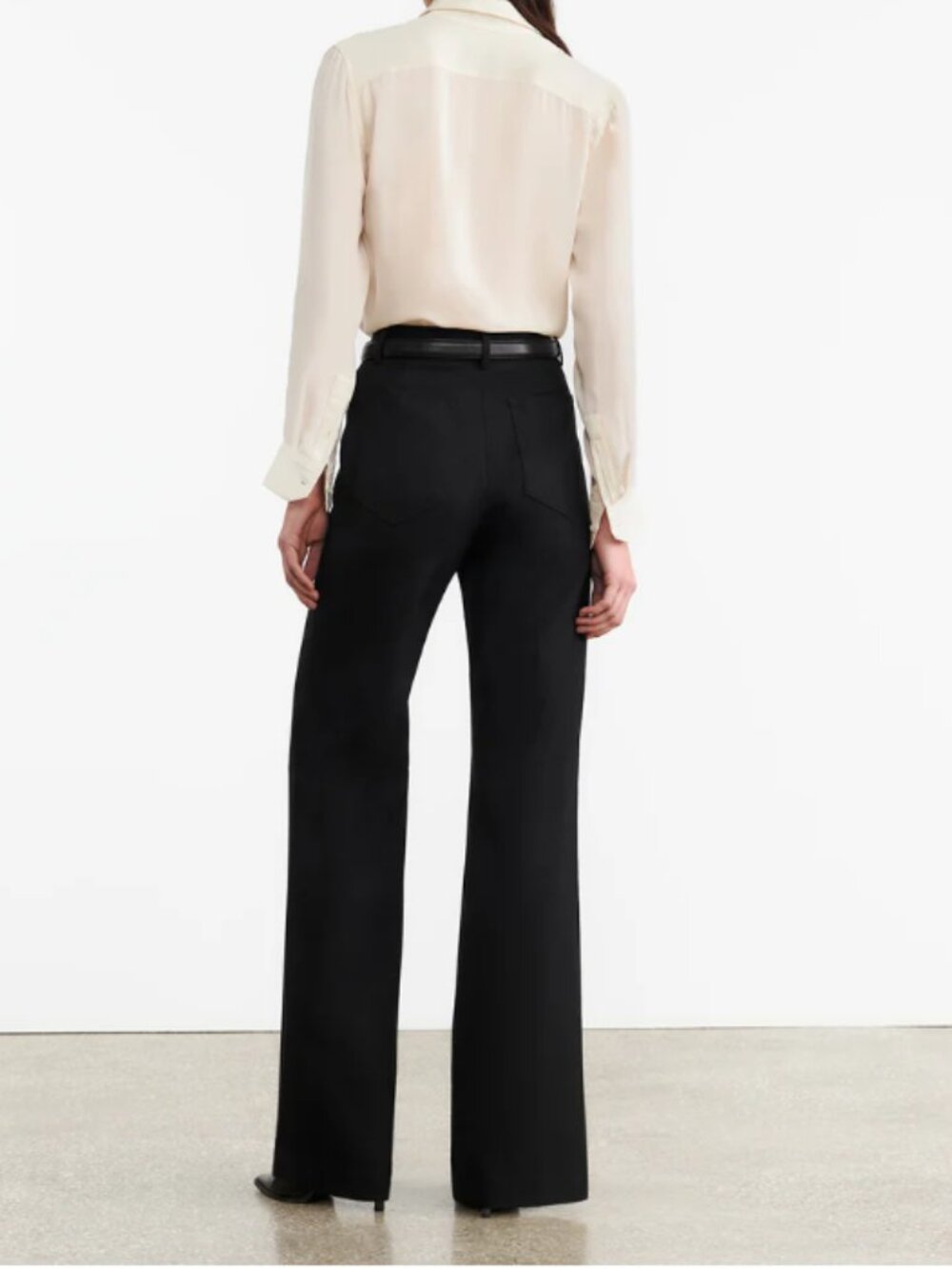 Nili Lotan Christophe Black Wool Flared Trousers 00 - Picture 3 of 3